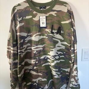 NWT Spirit Jersey Camo Los Angeles Long Sleeve Tee • Size L